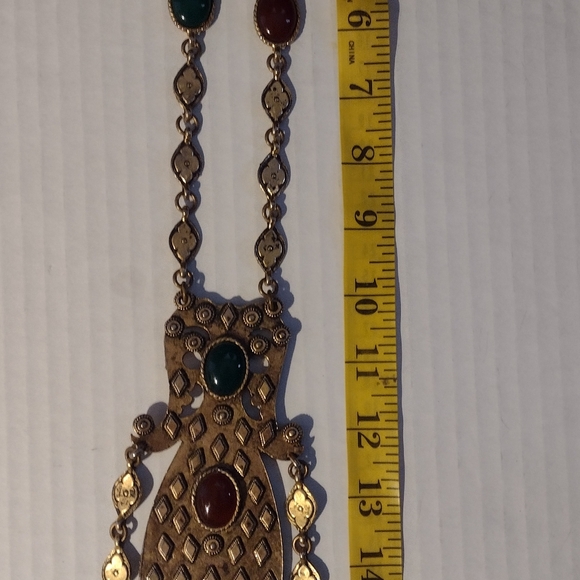 Accessorcraft Vintage Byzantine jeweled figural massive plate necklace - Picture 7 of 8